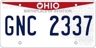 OH license plate GNC2337