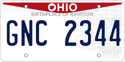 OH license plate GNC2344