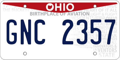 OH license plate GNC2357