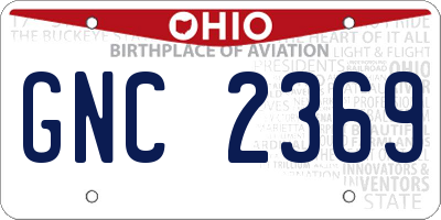 OH license plate GNC2369