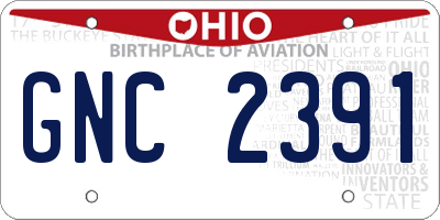 OH license plate GNC2391