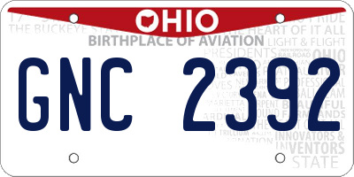 OH license plate GNC2392