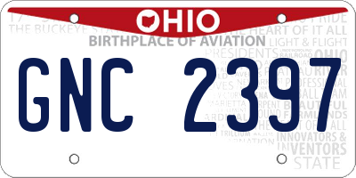 OH license plate GNC2397