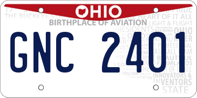 OH license plate GNC2401