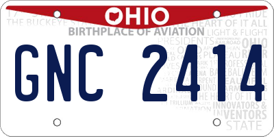 OH license plate GNC2414