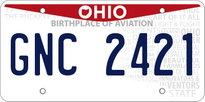 OH license plate GNC2421