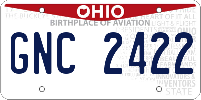 OH license plate GNC2422