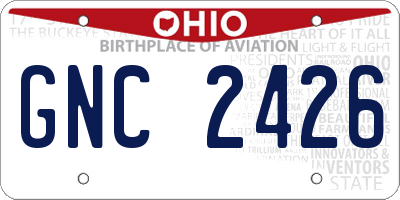 OH license plate GNC2426