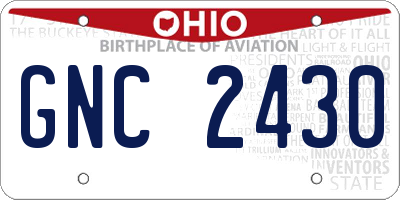 OH license plate GNC2430
