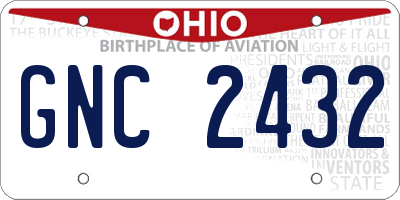 OH license plate GNC2432
