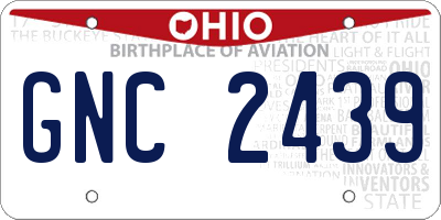 OH license plate GNC2439