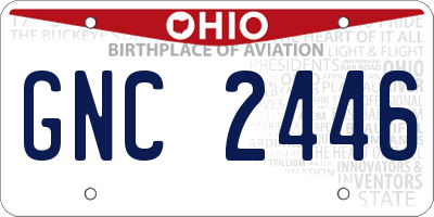 OH license plate GNC2446
