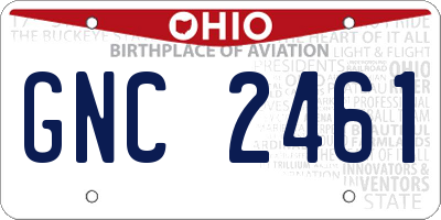 OH license plate GNC2461