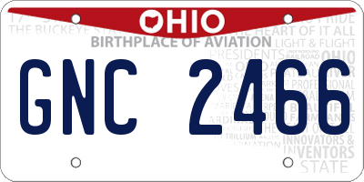 OH license plate GNC2466