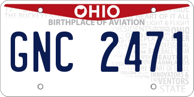 OH license plate GNC2471