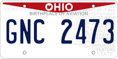 OH license plate GNC2473