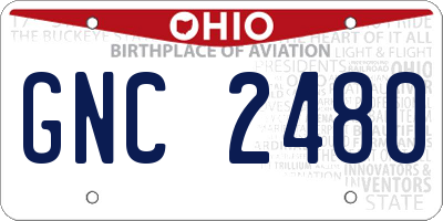 OH license plate GNC2480