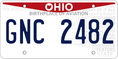 OH license plate GNC2482