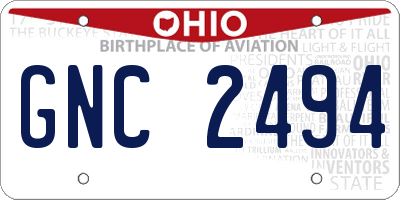 OH license plate GNC2494