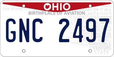 OH license plate GNC2497