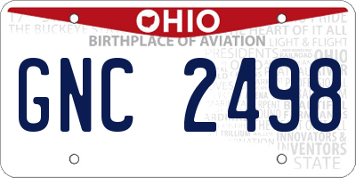 OH license plate GNC2498