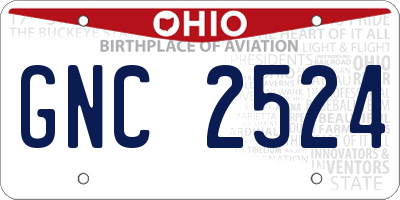 OH license plate GNC2524