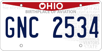 OH license plate GNC2534