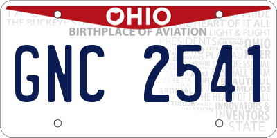 OH license plate GNC2541