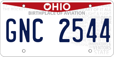 OH license plate GNC2544