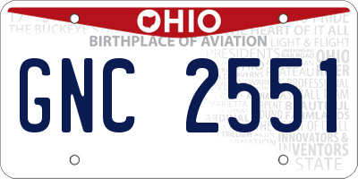 OH license plate GNC2551