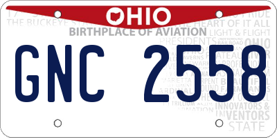 OH license plate GNC2558
