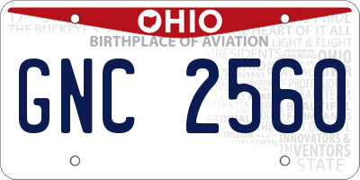 OH license plate GNC2560
