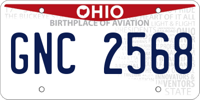 OH license plate GNC2568