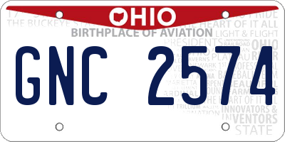 OH license plate GNC2574