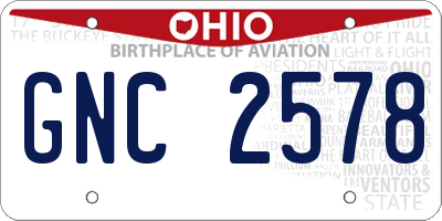 OH license plate GNC2578