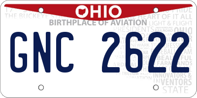 OH license plate GNC2622