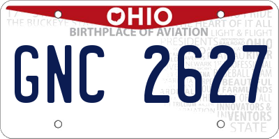 OH license plate GNC2627