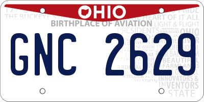 OH license plate GNC2629