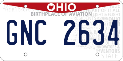 OH license plate GNC2634