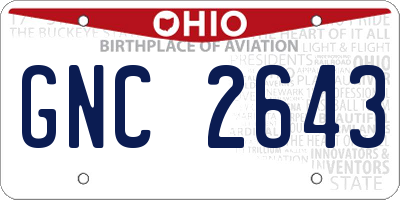 OH license plate GNC2643