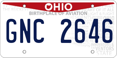 OH license plate GNC2646