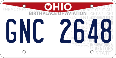 OH license plate GNC2648