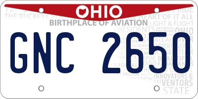 OH license plate GNC2650