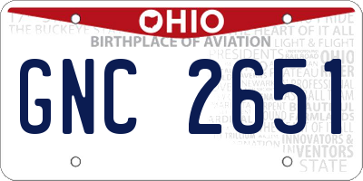OH license plate GNC2651