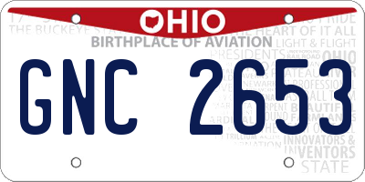 OH license plate GNC2653