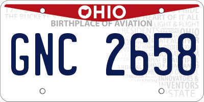 OH license plate GNC2658