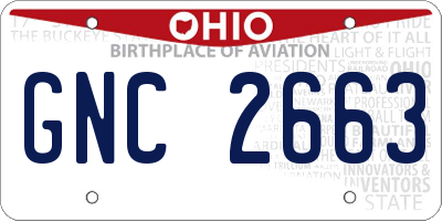 OH license plate GNC2663