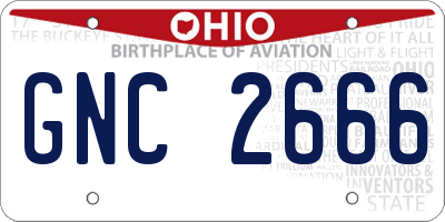 OH license plate GNC2666