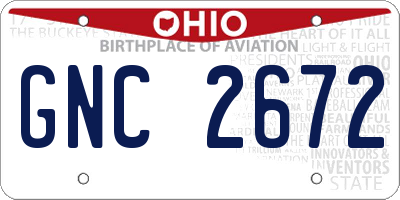 OH license plate GNC2672