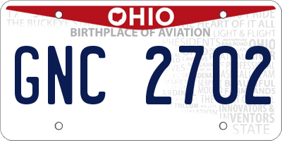 OH license plate GNC2702